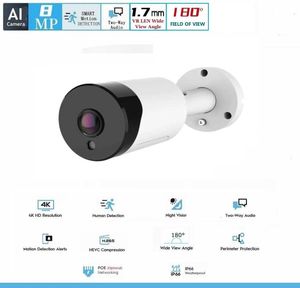 Kits de caméra sans fil 4K VR panoramique 180 degrés PoE 8MP 5MP 4MP 3MP IP66 APACERATION DE SÉCURITÉ EMPRÉPORTÉE AVEC BIDIDRECTION CAME VISION NOBILIQUE AUDIRECTÉE J240518