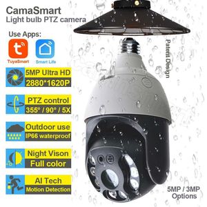 Draadloze camerakits 4MP/5MP Tuya Bulb Light Camera WiFi IP PTZ Outdoor Video Monitoring Human Motion Detection Color Night Vision Home Safety J240518