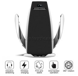 Support de prise de chargeur de voiture sans fil S5 serrage automatique support de téléphone de charge rapide montage dans la voiture pour téléphones intelligents pour samsung nouveau