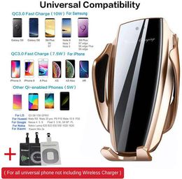 Cargador de coche inalámbrico X5 10W Qi para iPhone Xs Max Xr X para Samsung S10 S9 para HuaWei caja de carga inalámbrica infrarroja inteligente 2020