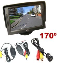 Draadloze auto achteraanzichtset HD omkeren back -up parkeercamera 170 ° 43quot LCD TFT -schermmonitor9579388