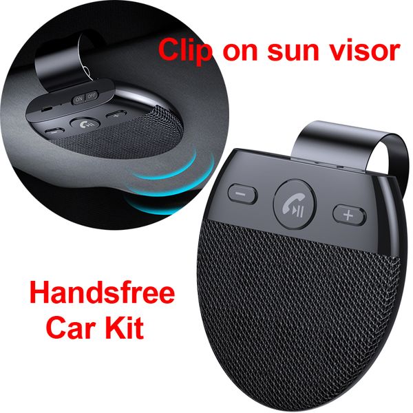 Haut-parleurs de voiture sans fil, Kit mains libres, Bluetooth, haut-parleur multipoint, pare-soleil, accessoires automobiles à dents bleues pour téléphone, musique