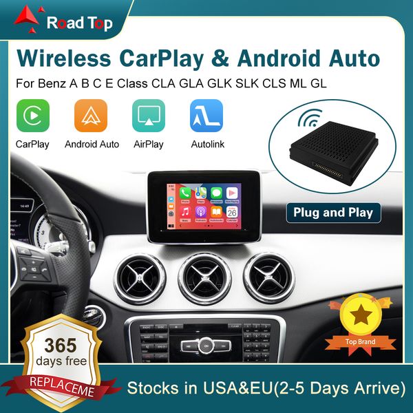 CarPlay AI Box sans fil pour Mercedes Benz Car A B C E CLA GLA GLK SLK CLS ML GL NTG 4.5, avec Android Auto Mirror Link Navigation