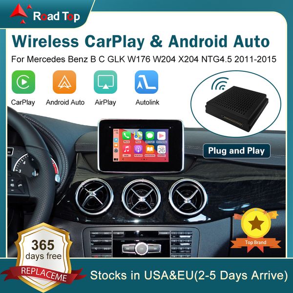 Caja inalámbrica CarPlay AI para Mercedes Benz Car Class B C GLK W176 W204 X204, con funciones de navegación Android Auto Mirror Link