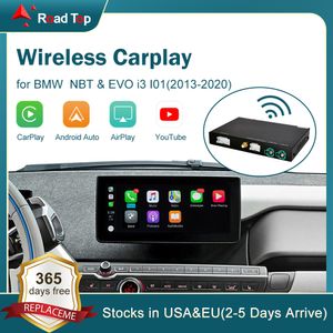 Carplay sans fil pour BMW I3 I01 Syst￨me NBT 2012-2020 avec une fonction de lecture de lecture de voiture ARDROID AUTO MIRROI