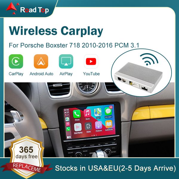 Carplay inalámbrico para Boxster 718 2010-2016 con Android Auto Interface Mirror Link AirPlay CAR Play Soporte de cámara inversa