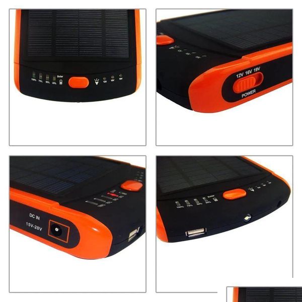 Cargadores inalámbricos 23000 Mah Batería externa solar 5V / 12V / 16V / 19V Teléfono portátil Tableta Banco de energía con 10 conectores para computadora portátil - Enchufe de la UE Otgo9