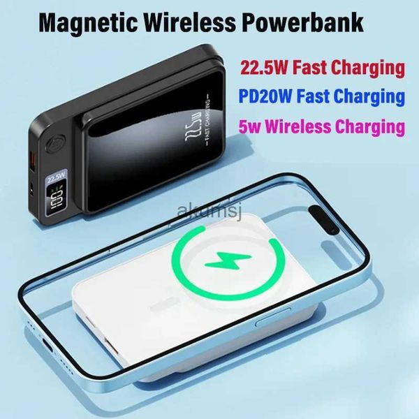 Cargadores inalámbricos 30000mAh FD20W Cargador rápido para Magsafe Magnetic Wireless Power Bank para 14 13 Batería auxiliar externa portátil YQ240105