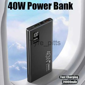 Chargeurs sans fil 40W Power Bank Charge rapide 20000mAh Chargeur portable Sortie 2USB Affichage numérique Batterie auxiliaire pour iPhone MI Samsung x0803