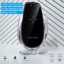 Cargadores inalámbricos Cargadores inalámbricos de coche rápidos de 10 W para iPhon 12 12Pro Soporte de carga magnética automática Soporte de teléfono AirVent Mount para Samsung X