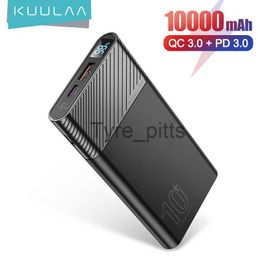 Chargeurs sans fil KUULAA 10000mAh Power Bank Chargeur portable double USB QC PD Charge rapide PowerBank Affichage numérique Batterie externe ultra mince x0803