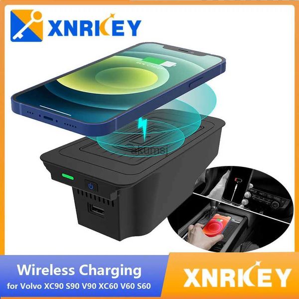 Chargeurs sans fil XRNKEY 15W voiture chargeur sans fil pour Volvo XC90 S90 V90 XC60 V60 S60 QI 2016 ~ 2022 panneau de charge de téléphone chargeur rapide YQ240105