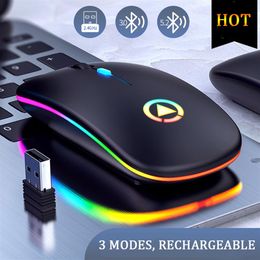 Recharge sans fil bluetooth souris ordinateur silencieux et muet accessoires de réseautage bureau à domicile coloré ordinateur portable lumière mouse262e
