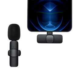 Type de clip sans fil Microphone Portable Audio Video Enregistrement Mini micro pour iPhone Android Live Broadcast Gaming Phone Mic avec Emballage de vente au détail DHL GRATUIT