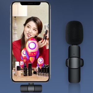 Collier sans fil Clip Type Microphone Portable Audio Vidéo Enregistrement Mini Mic Pour iPhone Android Diffusion En Direct Jeu Téléphone Mic Avec Emballage Au Détail Dropshipping