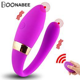 Vibromasseur de contrôle sans fil jouets sexy pour couples gode rechargeable USB stimulateur de points G double tête en forme de U jouet femme articles de beauté