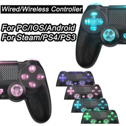 Manette sans fil pour manette de jeu PS4 avec prise casque stéréo pour haut-parleur gyroscopique à 6 axes pour PC/PS4 Slim/Pro/IOS/Android/Steam