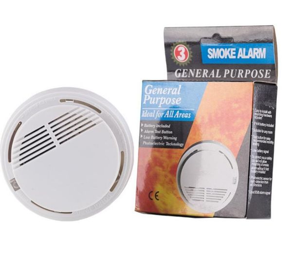 Sensor detector de humo dependiente inalámbrico inalámbrico para alarma de incendio en el sistema de seguridad del hogar Batería de 9 V en idea para todas las áreas Wireles NO2