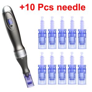 Derma sans fil micro-aiguille DR stylo avec 10pcs 12pins à aiguille dermapen crée du visage