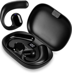 Draadloze oordopjes Bluetooth 5.3 Hoofdtelefoons Back Sport-oortelefoons met laadkas over-ear buds met Earhooks ingebouwde microfoon ruisonderdrukking headset