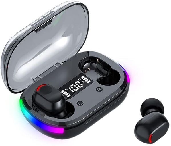 Auriculares inalámbricos, auriculares estéreo para juegos con pantalla LED digital de alta fidelidad, auriculares Bluetooth, auriculares inalámbricos TWS para juegos, ejercicio, deportes, trabajo, correr, gimnasio