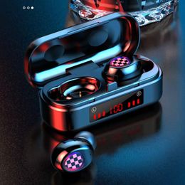 Draadloze oortelefoon oortelefoons chip touch control headset waterdichte 6d stereo sporttransparantie metaal hernoemen GPS draadloos opladen Bluetooth 2024