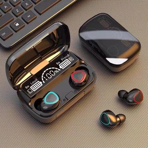 Draadloze oortelefoon M10 Bluetooth TWS Stereo Running Ear Buds Ruis Annuleren met LED -display -hoofdtelefoon met 2500 mAh Power Bank Laadkas