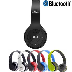 wireless earphone stereo bluetooth headphones foldable Headset animation showing support TF card buildin mic 3.5mm jack for android