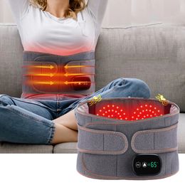 Wireless elektrische infrarood verwarming taille massagebelt trillingen compress massager rood licht lumbale achterkant ondersteuning brace 240402