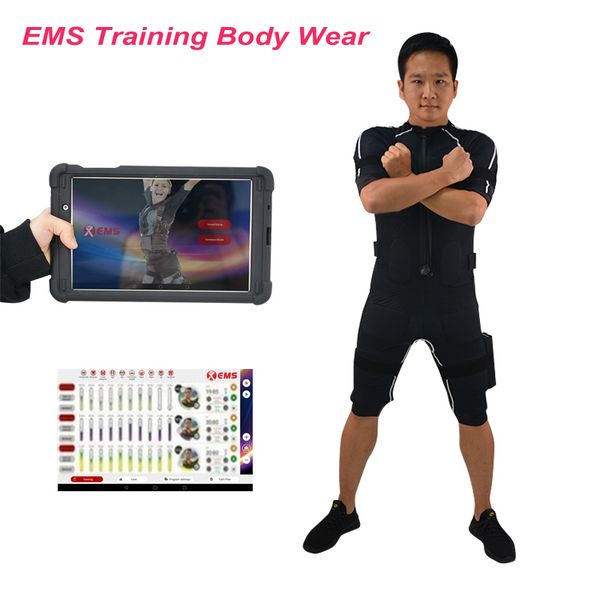 Combinaison de stimulateur musculaire électrique sans fil/veste de stimulation d'électrode ems/machine d'entraînement ems