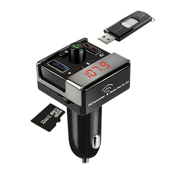 Transmetteur FM sans fil sortie Aux Kit mains libres Bluetooth lecteur MP3 de voiture double prise en charge USB carte TF pilote Flash USB