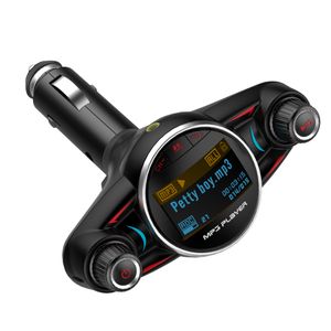 Transmisor FM inalámbrico salida auxiliar en el coche Kit manos libres Bluetooth reproductor MP3 5V 3.1A cargador USB Dual compatible con tarjeta TF u-disk