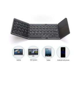 Clavier pliant sans fil clavier bluetooth avec pavé tactile pour windows android ios tablettes mobiles mini clavier multifonction