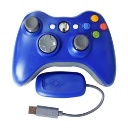 Manette de jeu sans fil Xbox360 2.4G Les contrôleurs de jeu Joypad sans fil pour console PC / Ps3 / Xbox 360 ont un logo avec un emballage de vente au détail Dropshipping