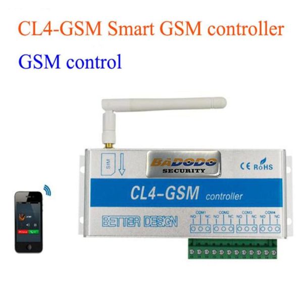 Controlador de interruptor de encendido y apagado remoto inteligente GSM SMS inalámbrico CL4GSM con 4 salidas de relé para sistema de seguridad de interruptor inteligente 31537567483