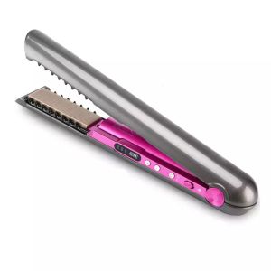 Draadloze stijltang met oplaadstation Flat Iron Mini 2 IN 1 Roller USB 4800mAh Draagbare draadloze krultang Droog en nat gebruik