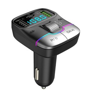 Draadloze handsfree auto mp3 -speler Bluetooth autoset FM Zender Type C PD 25W Dual USB Fast Charging Car Charger GZ01