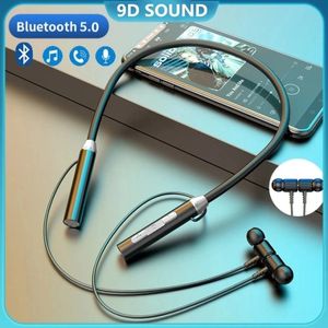 Auriculares inalámbricos Bluetooth 5,0 auriculares con banda para el cuello magnéticos deportivos impermeables TWS auriculares Bluetooth con micrófono
