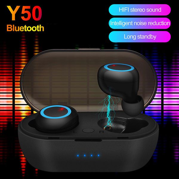 Auriculares inalámbricos Y30 Y50 Y60 HIFI Bluetooth Sport Auriculares intrauditivos con micrófono Control táctil Auriculares estéreo con cancelación de ruido