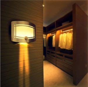 Draadloze Infrarood Motion Sensor Wall LED Licht Nieuwheid Batterij Powered Porch Night Lamp Light