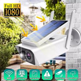 Caméra IP sans fil avec des lumières murales solaires Panneau WiFi WiFi Outdoor APACER APPAREIL PULITION RECHARGable 1080p Vision nocturne PIR Cloud de sécurité CAME