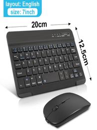 Clavier et souris sans fil Mini clavier Bluetooth rechargeable avec souris clavier ergonomique silencieux pour tablette PC Phone9991491