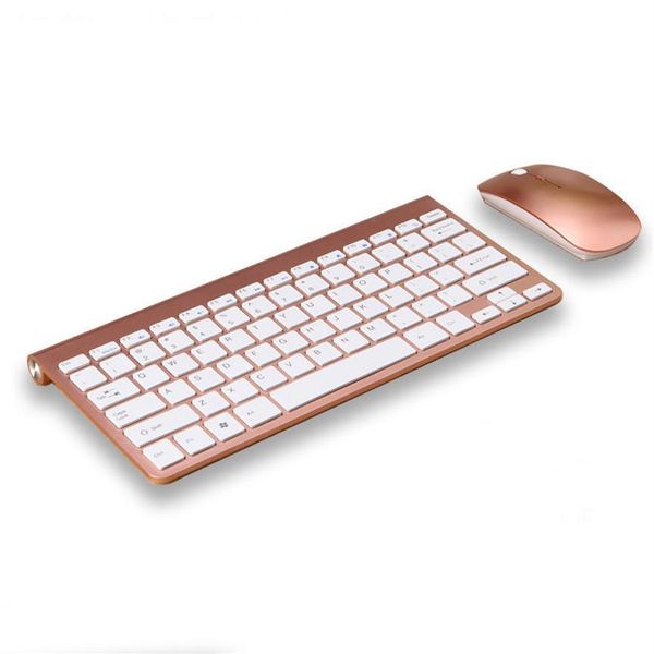 Clavier sans fil souris Combos 2 4GHz Portable Mini claviers et souris Kit clavier multimédia pour ordinateur de bureau ordinateur de bureau ordinateur portable TV265Q