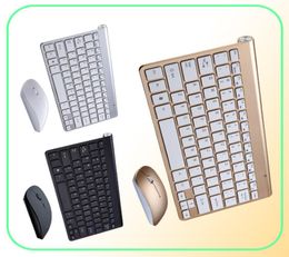Draadloze toetsenbordmuis combo's stille klik mutimedia 24g USB -toetsenborden muizen ingesteld voor notebook Office Supplies2610242