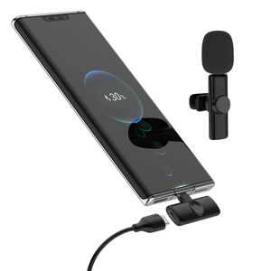 Draadloze Lavalier-reversmicrofoon voor iPhone Mini-microfoon met clip Plug-Play Auto Sync Ruisonderdrukkende microfoon voor YouTube TikTok