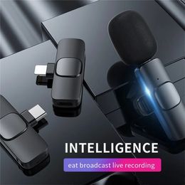 Wireless Lavalier Microfoon Portable Audio Video Recording Mini Mic voor iPhone Android Live Broadcast Gaming Telefoon Microfonoe