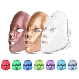 Masca facial LED inalámbrica Rejuvenecimiento de la piel Beauty Photon Light 7 Colors Mask Wrinkle Acné Terapia de lámpara de luz LED LED