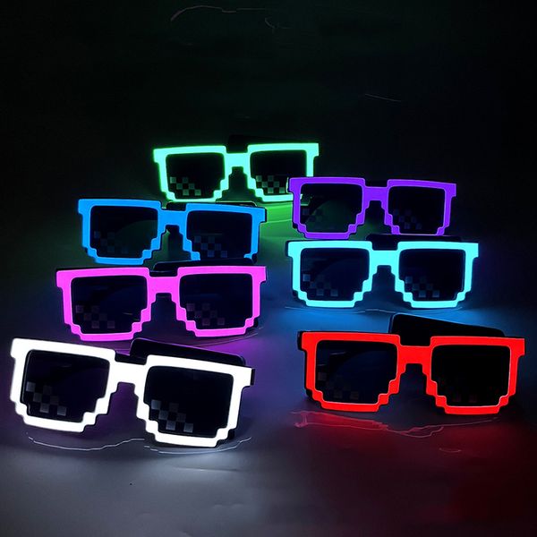 Lunettes de soleil LED sans fil Led Pixel Lunettes de soleil Party Favors Glow in the Dark Neon Lunettes pour Rave Party Halloween