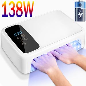 Lampe à ongles LED sans fil UV 72W rechargeable 15600mAh Sécheur de gel professionnel Curling Polon pour tous les 240401