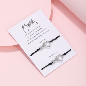 Ensemble de bracelets de couple de symboles d'amour sans fil ins Bracelet simple européen et américain Bracelet d'amitié créatif féminin avec carton